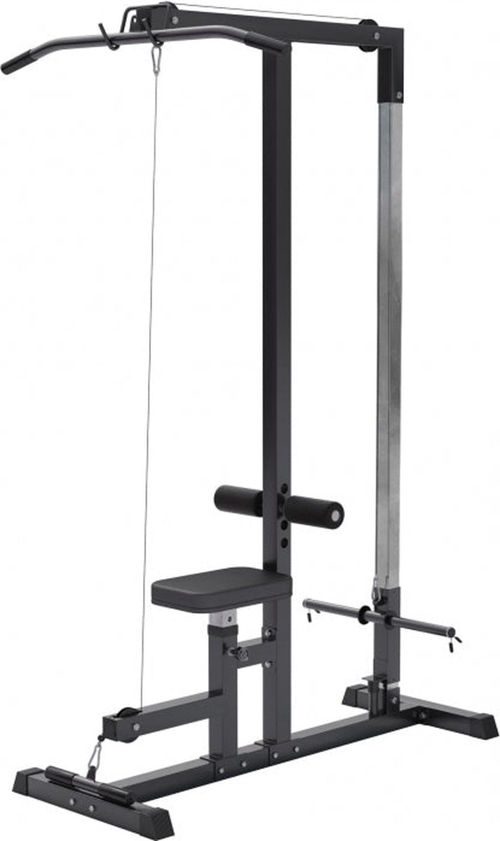 Gorilla Sports Lat Pulley Station - incl. kabels - Kracht station - Lat station - Zwart