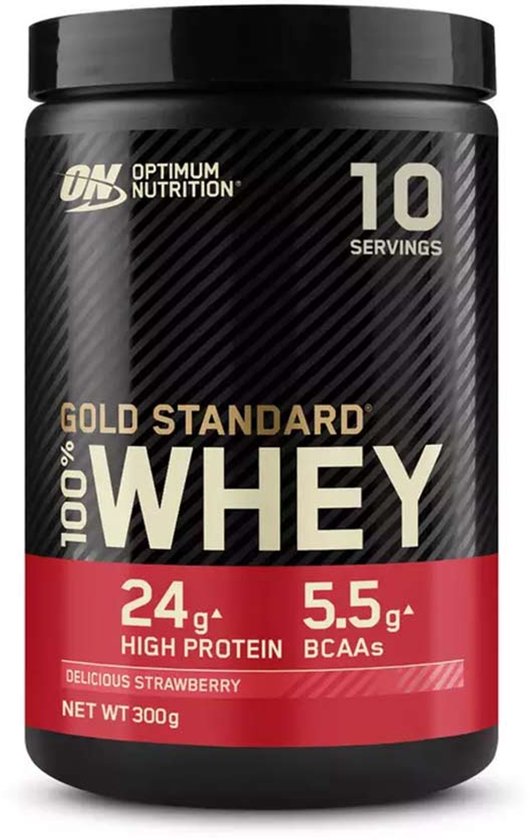 Optimum Nutrition Gold Standard 100% Whey Protein - Strawberry - Proteine Poeder - Eiwitshake - 10 doseringen (300 gram)
