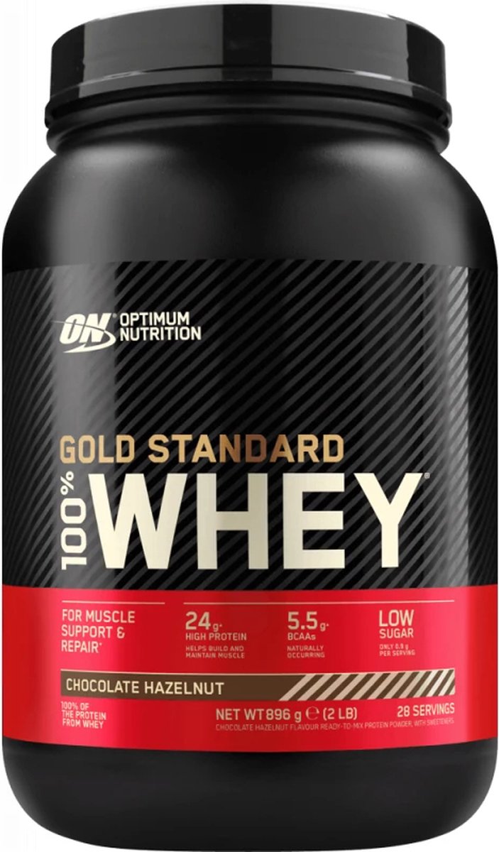 Optimum Nutrition Gold Standard 100% Whey Protein - Chocolate Hazelnut - Proteine Poeder - Eiwitshake - 28 doseringen (900 gram)