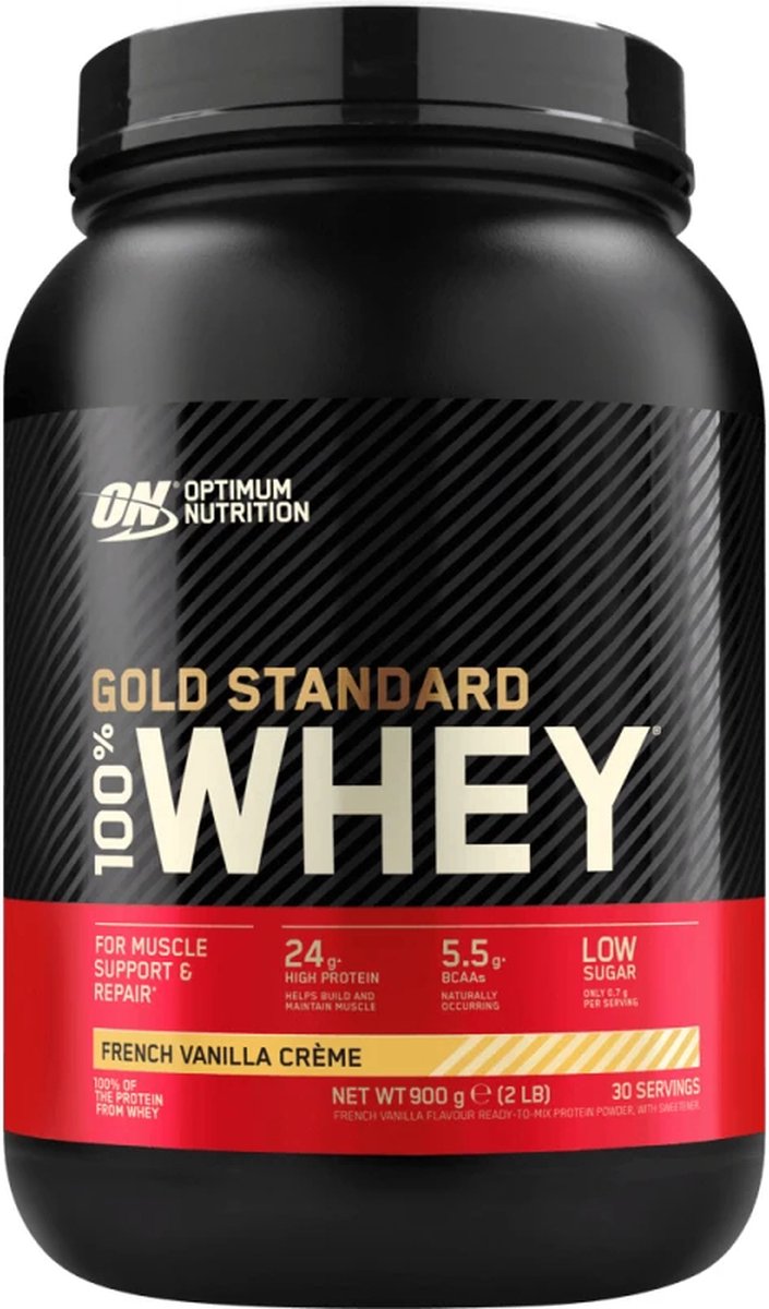 Optimum Nutrition Gold Standard 100% Whey Protein - French Vanilla - Proteine Poeder - Eiwitshake - 900 gram (28 servings)