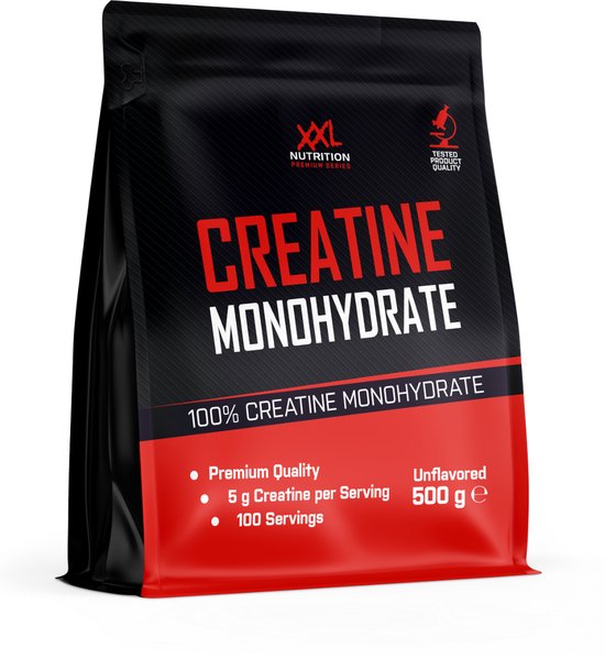 XXL Nutrition - Creatine Monohydraat - Supplement voor Spieropbouw & Prestaties, Vegan Creatine Monohydrate 100% - Poeder - Diverse Smaken - Smaakloos - 500 Gram (100 doseringen)